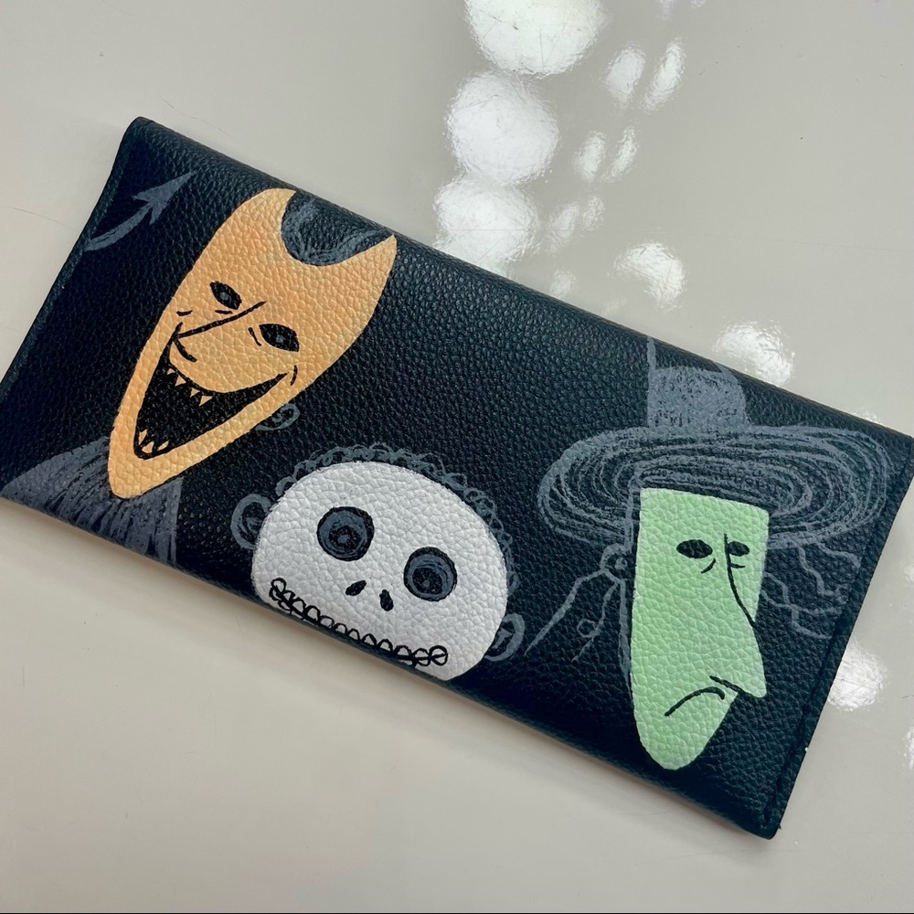 Nightmare Before Christmas Handpainted Wallet Lock Shock and Barrell